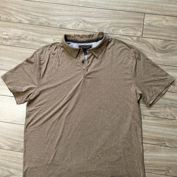 Men’s Nickel & Iron Tan Sandstone Short Sleeve 3 Button Polo Shirt Size Large - Picture 2 of 12